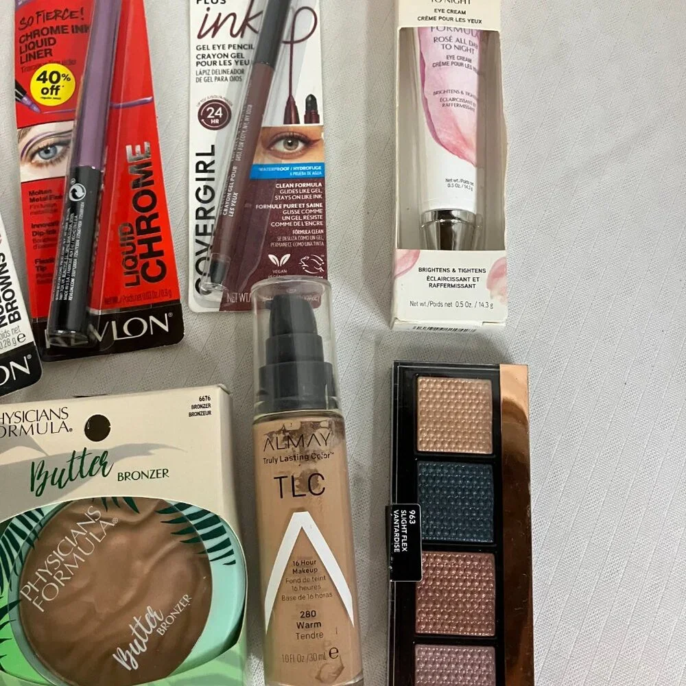 Mixed Lot of 10 Branded Makeup Items Revlon CoverGirl Physicians Formula